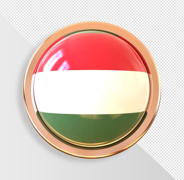 Button Flag of Hungary 3d render