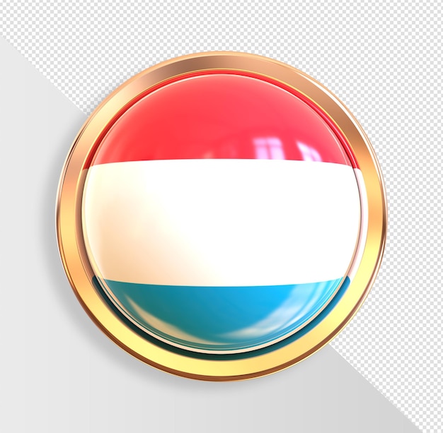 Button Flag of Luxembourg 3d render