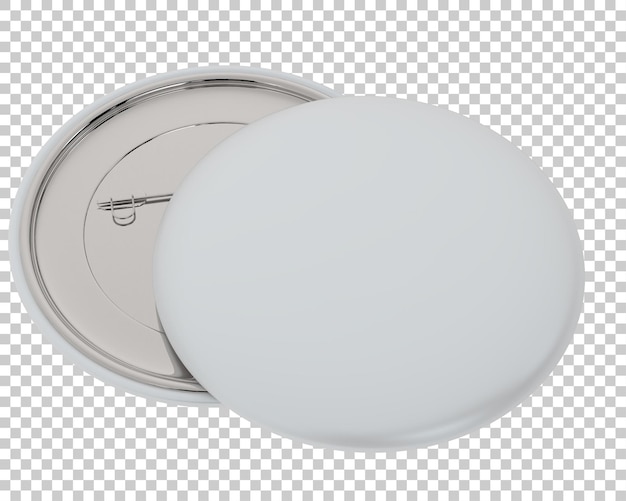 Button on transparent background 3d rendering illustration