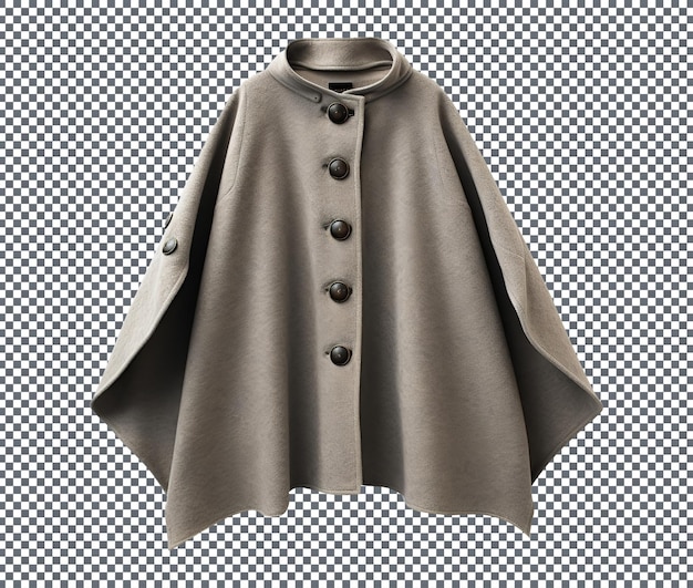 PSD buttoned cape isolated on transparent background