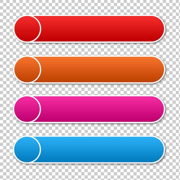 buttons for web set design four colour