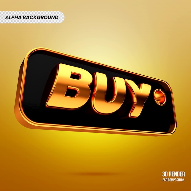 Buy Icon Badge Isolated 3D Render