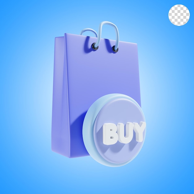 PSD buy sign for shop 3d illustration