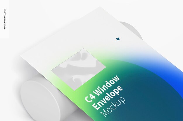 C4 Window Envelope Mockup, Close Up