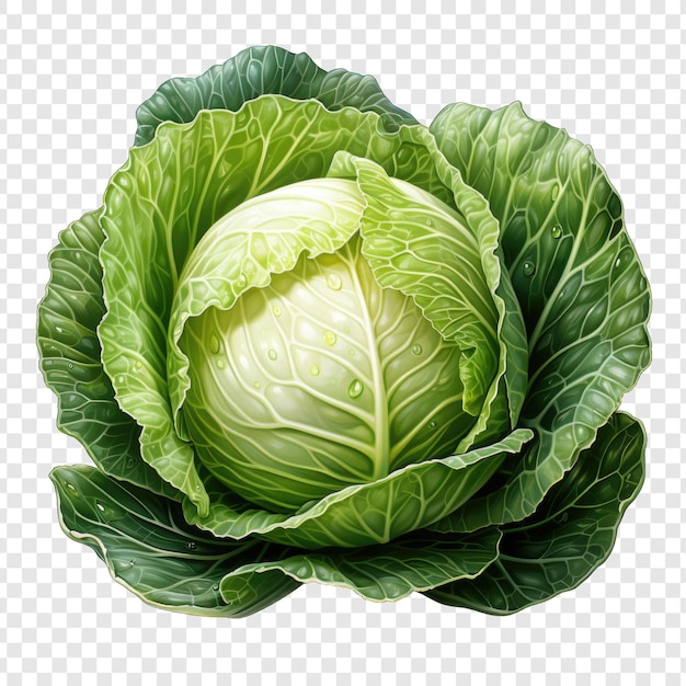 PSD cabbage isolate style png with white background illustration generative ia