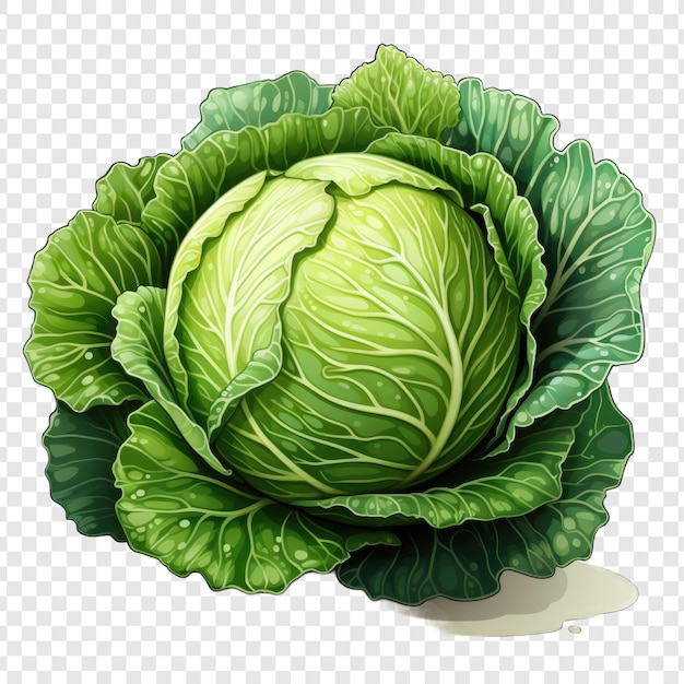 Cabbage isolate style png with White background illustration generative IA