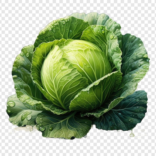 Cabbage isolate style png with White background illustration generative IA