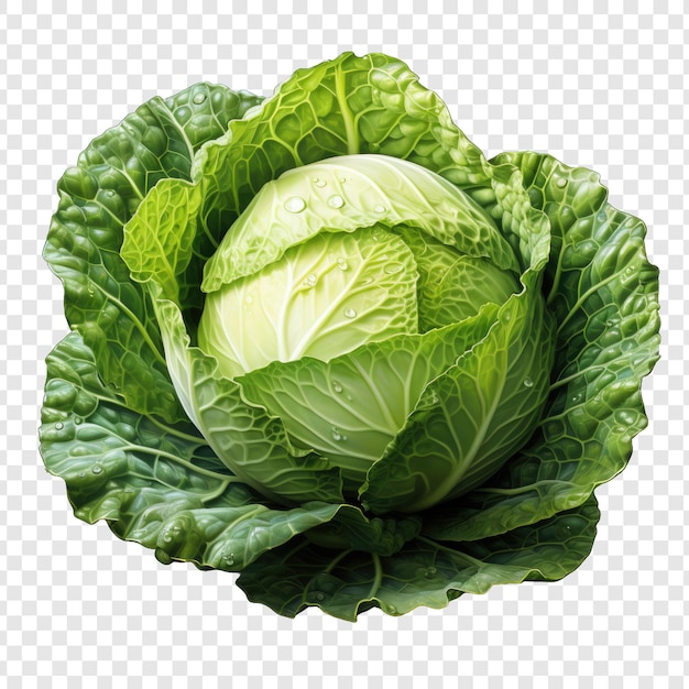 Cabbage isolate style png with White background illustration generative IA