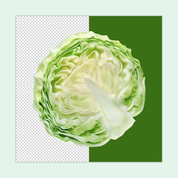 PSD cabbage vegetable isolated half cut cabbage vegetable psd illustration