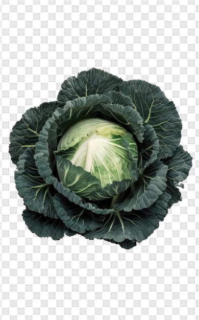 PSD a cabbage with a leaf on it is shown