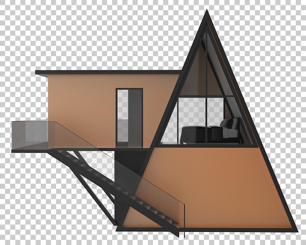 PSD cabin isolated on transparent background 3d rendering illustration