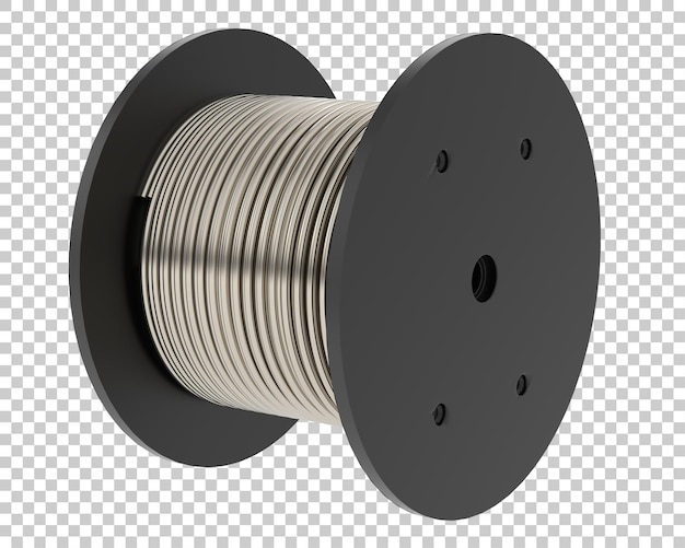 Cable roll on transparent background 3d rendering illustration