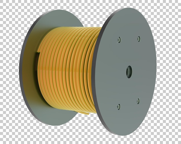 Cable roll on transparent background 3d rendering illustration