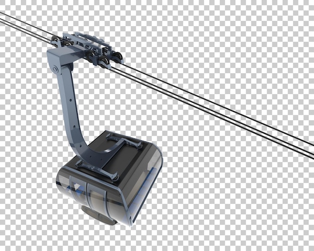 Cableway isolated on transparent background 3d rendering illustration