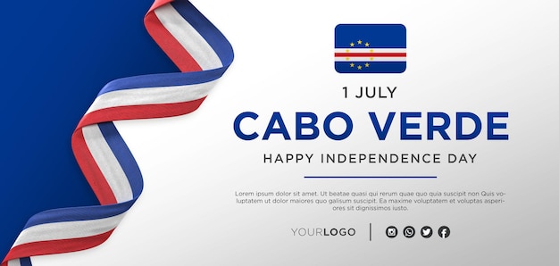 Cabo Verde National Independence Day Celebration Banner, National Anniversary