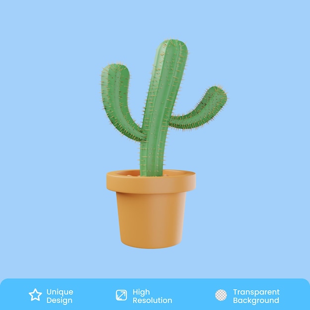 Cactus 3D Illustration