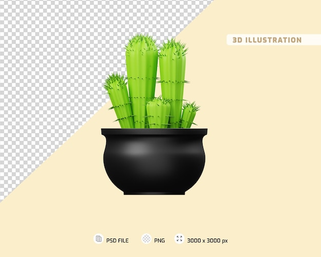 Cactus 3d illustration