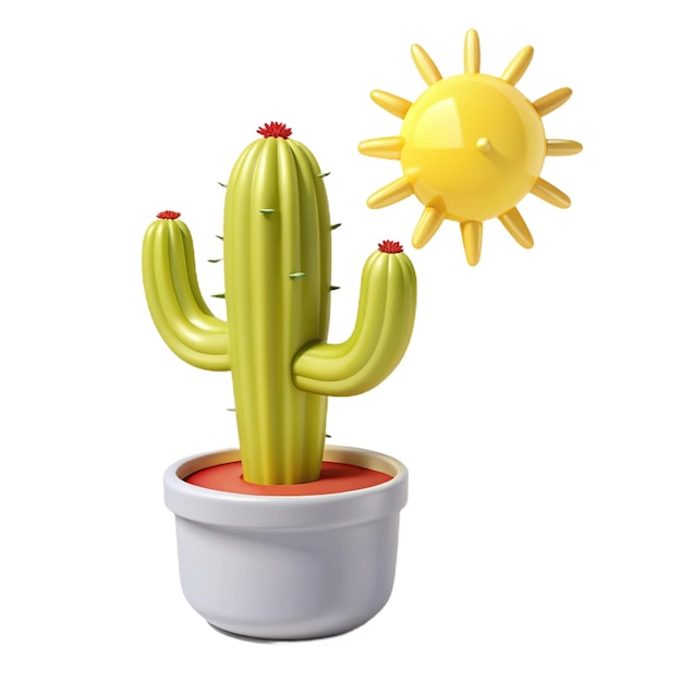 a cactus plant with a yellow sun on it