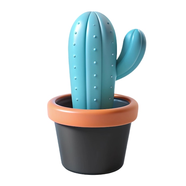 a cactus planter with a blue pot on it