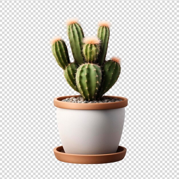 Cactus on pot isolated on transparent background