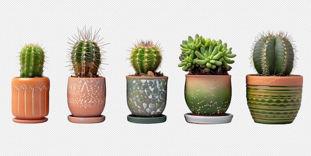 PSD cactus in pot on transparent background