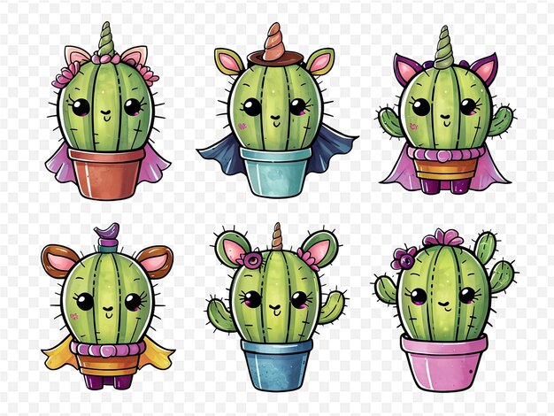 PSD cactus with a flower pot on the top