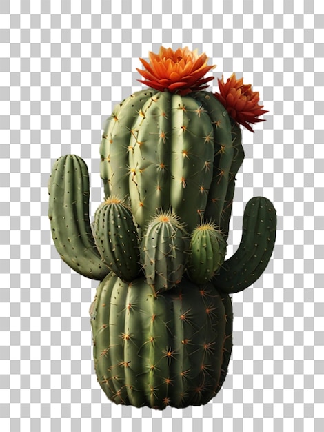 a cactus with flowers on it is shown on a white background