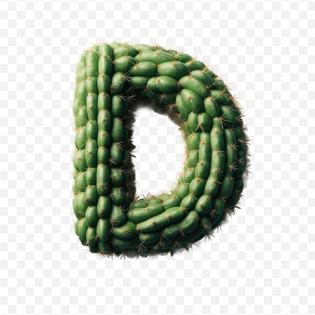 PSD a cactus with the letter d on it is labeled with a white background