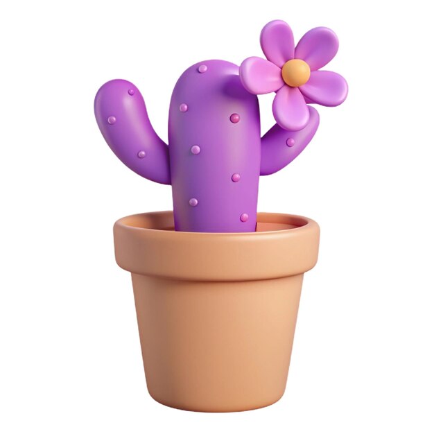 PSD a cactus with a pink flower in the middle