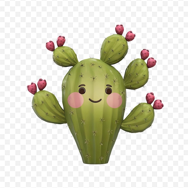 PSD a cactus with a smile on its face