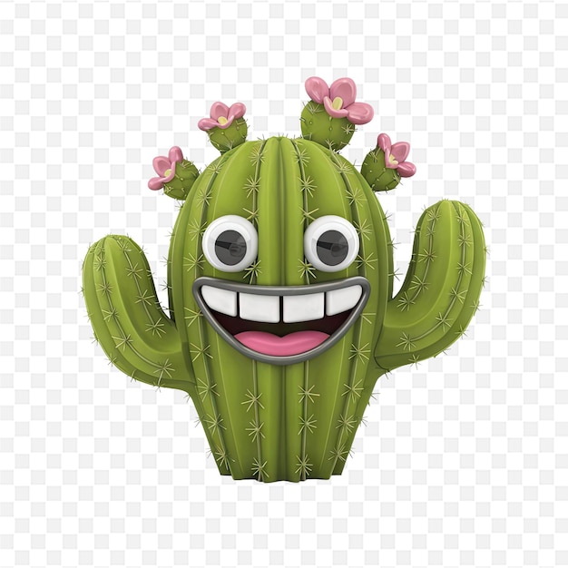 PSD a cactus with a smile on its face