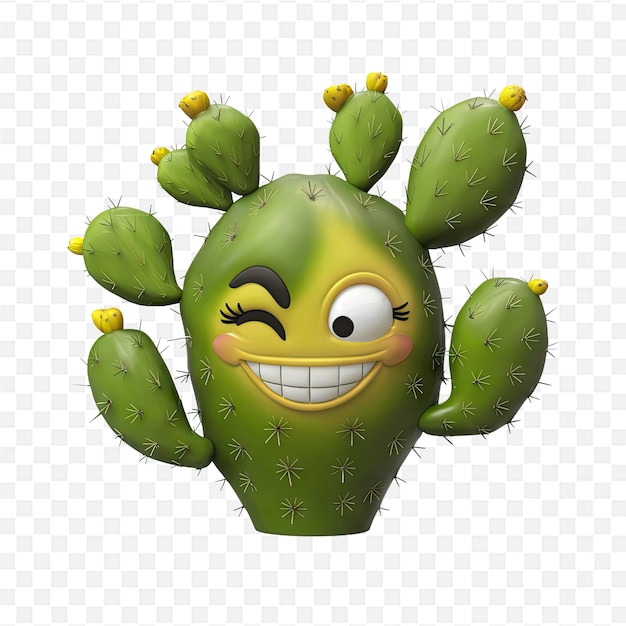 PSD a cactus with a smiley face on it