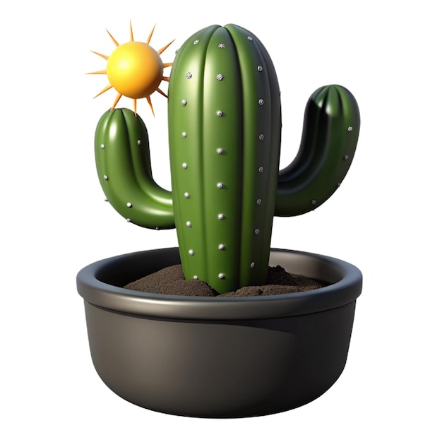 a cactus with a sun and a sun on it