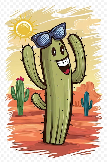 PSD a cactus with sunglasses on his head is wearing a sun glasses