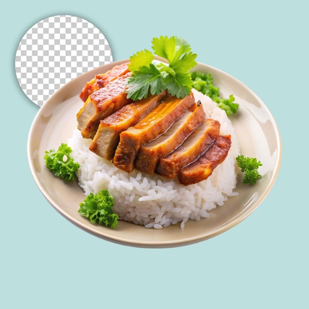 Caesar salad with chicken fillet on transparent background