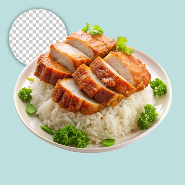 PSD caesar salad with chicken fillet on transparent background