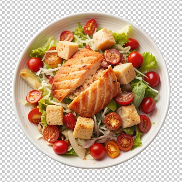 Caesar salad with red fish salmon trout