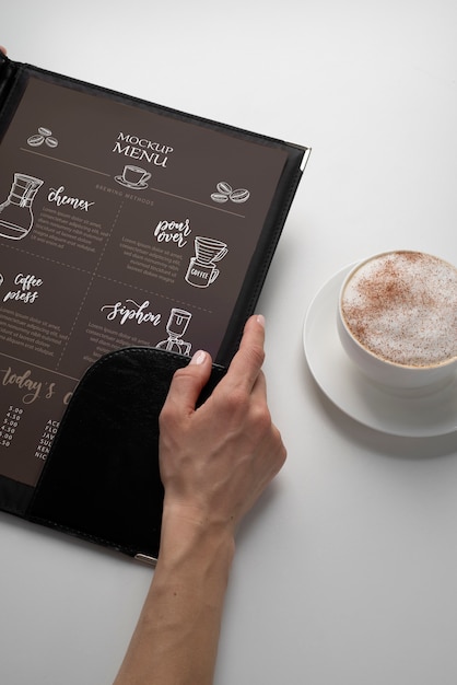 Cafe menu mockup design