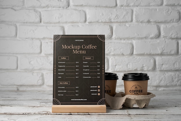 Cafe menu mockup design