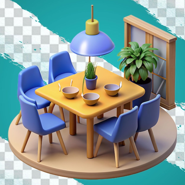 Cafe table isolated on transparent background