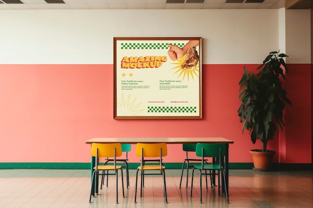 PSD cafeteria poster mockup design