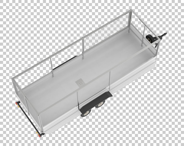 Cage trailer on transparent background 3d rendering illustration