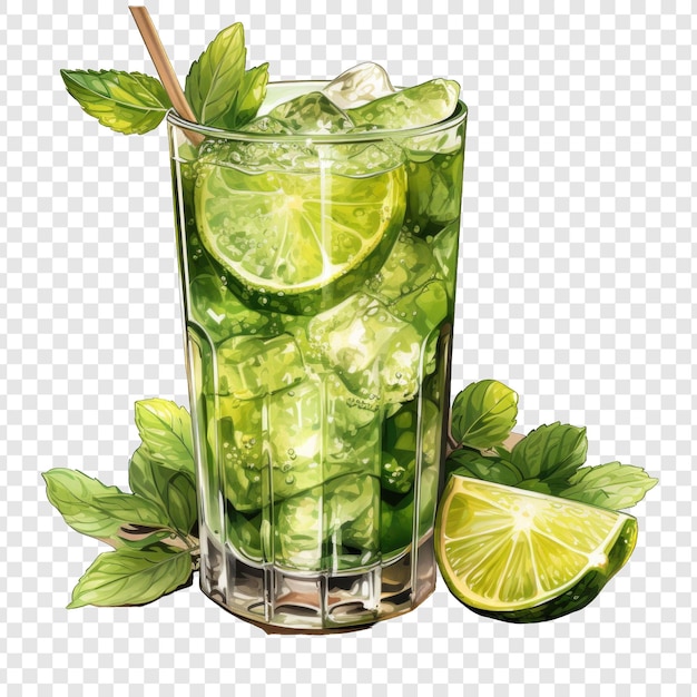 PSD caipirinha isolated style png with white background cartoon generative ia