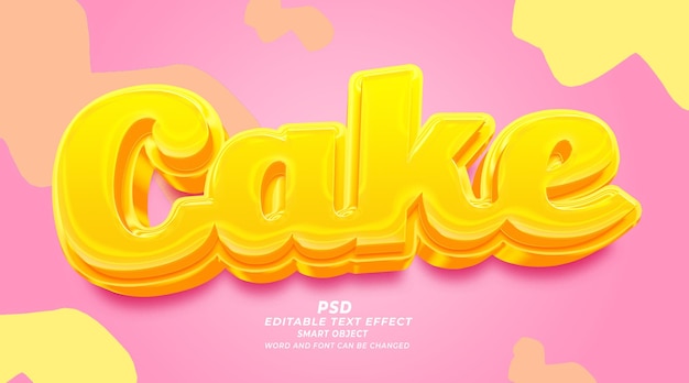 Cake 3d editable text effect PSD template