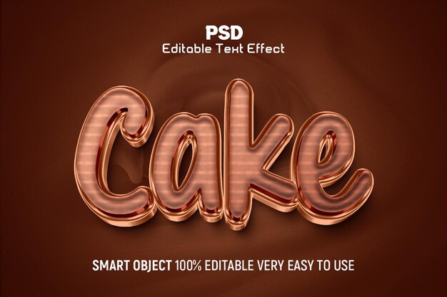 PSD cake 3d editable text effect style