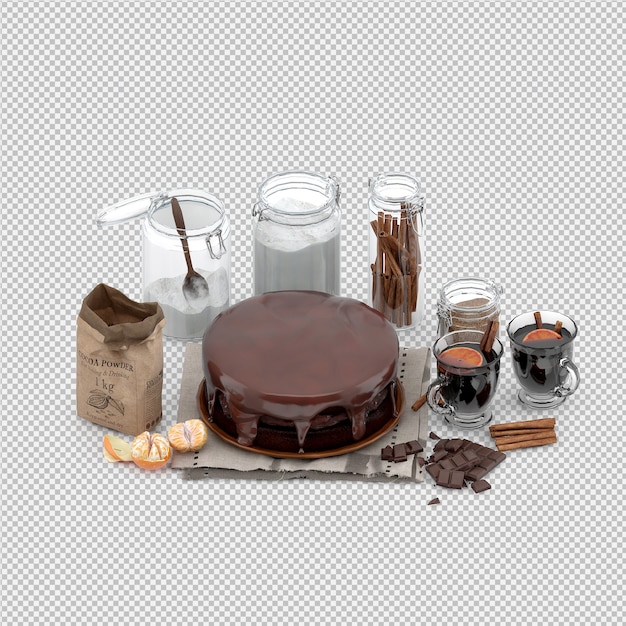 PSD  cake 3d isolated render