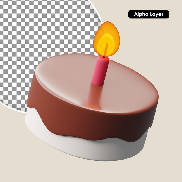 Cake 3D rendering icon