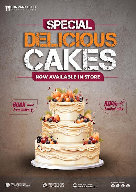 Cake advertising flyer design