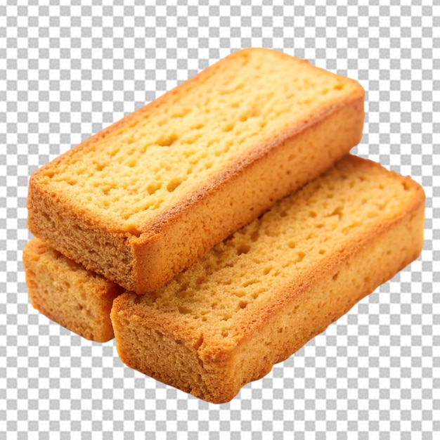 PSD cake rusk on transparent background