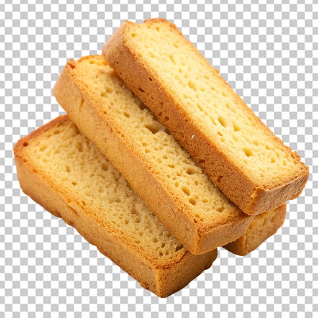 Cake rusk on transparent background